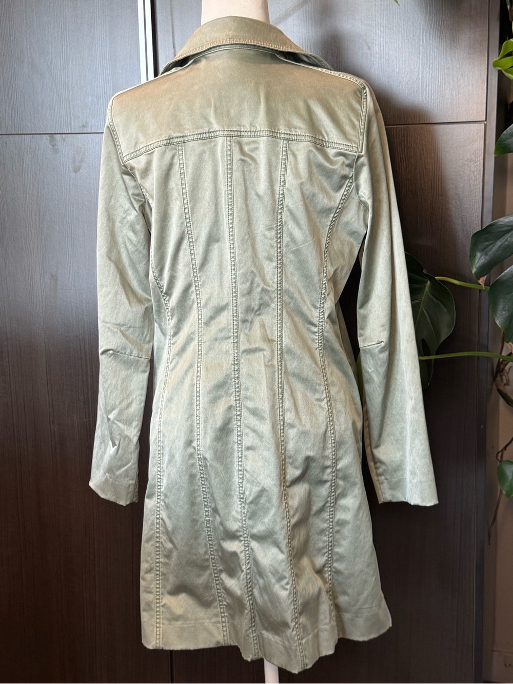 Trench Coat - Sage Green Women's Trench Coat - Picture 2 of 12
